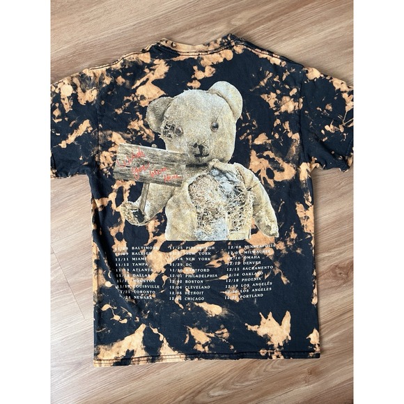 Travis Scott Astroworld Tour Shirt Mens Med Black Bleach Wish You Were Here Bear - Picture 4 of 6